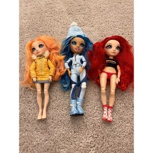 3 Rainbow High Fashion Doll Trio - Poppy Rowan Skyler Bradshaw & Ruby Anderson w
